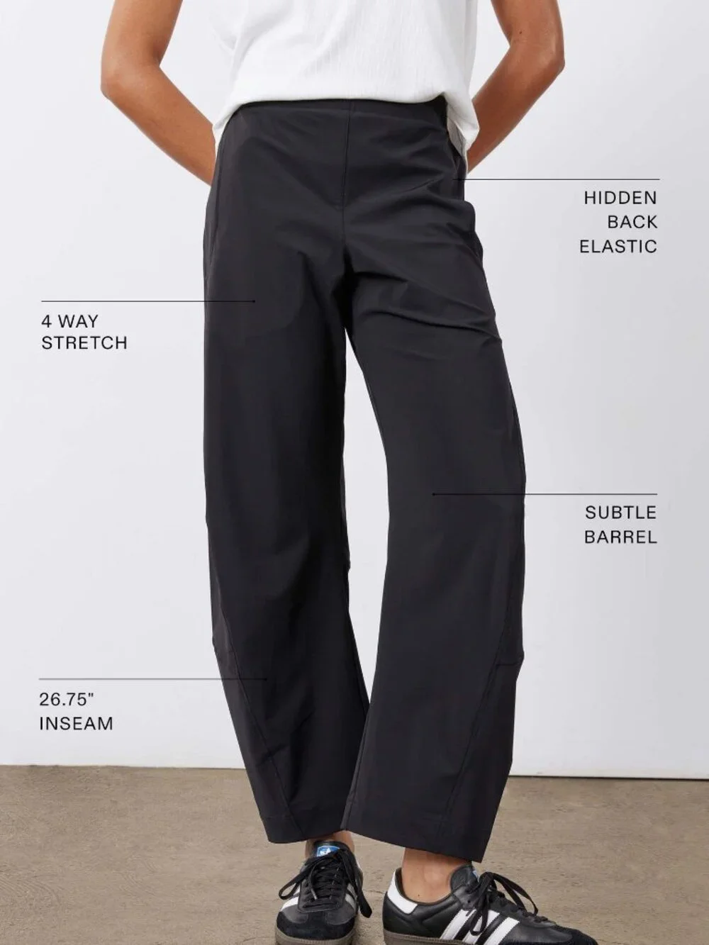 NWT Black Ruti Barrel Leg Pants - Picture 3 of 3